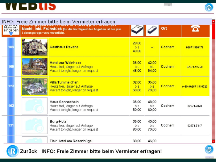 Häuser mit Leistungspaket „Gold” erscheinen hervorgehoben